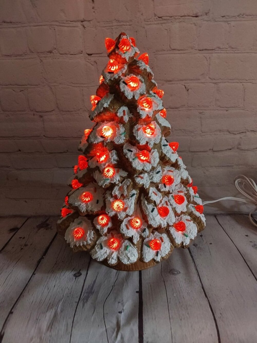Ceramic Christmas Gingerbread Tree - Flocked With Resin Sprinkles - Handmade